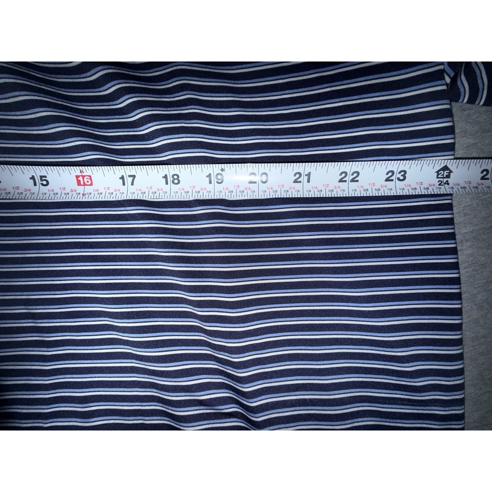 Ralph Lauren Men Polo Shirt Size XL Navy Blue Striped Performance Golf Preppy - Picture 5 of 6
